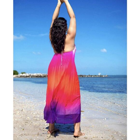 Sunset Ombre Halter Maxi Dress by Rebdolls 1X - Picture 2 of 9